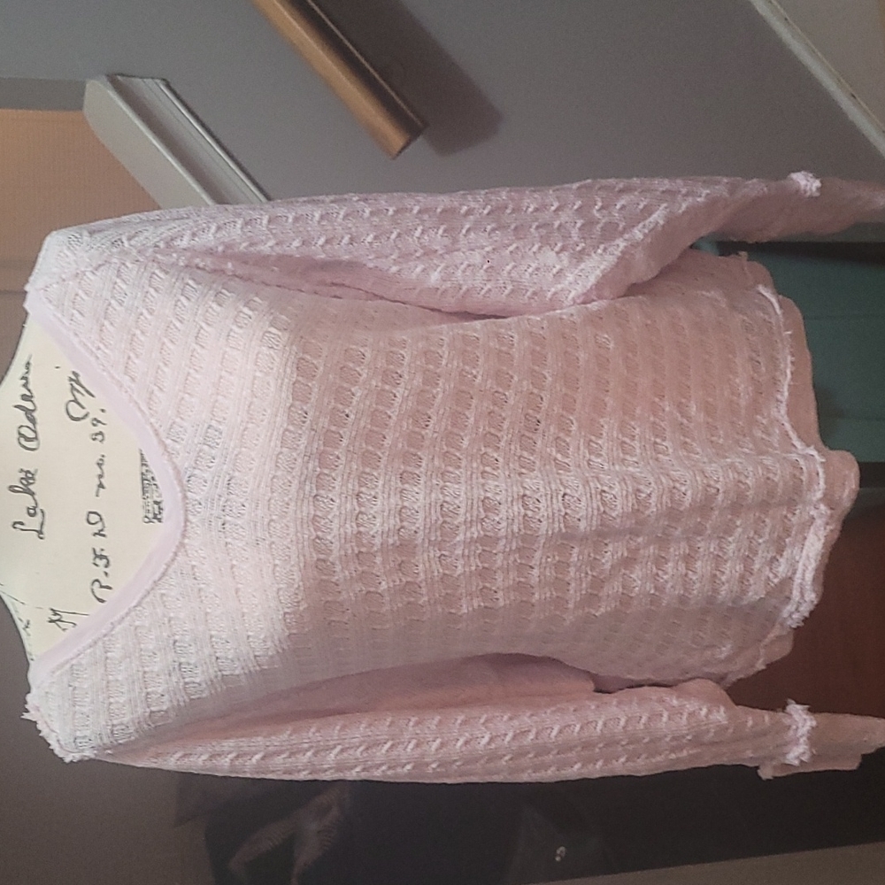 Free People V Neck Lacey Light Weight Sweater -Large